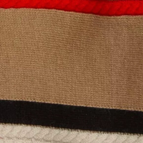 Burberry Icon Stripe Wool & Cashmere Cardigan Top Camel - Sz 3Y, 6Y OR 10Y, NWT - Picture 2 of 13